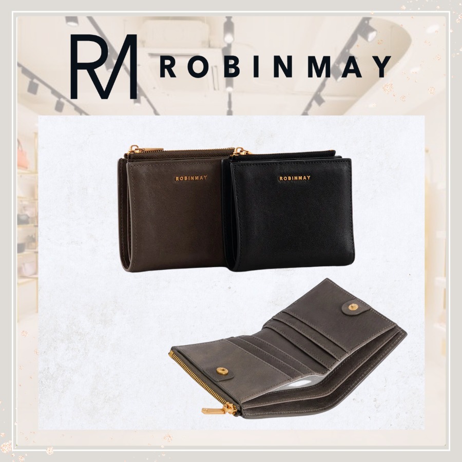 シンプルでなめらかな質感★ROBINMAY 本革 2つ折り財布