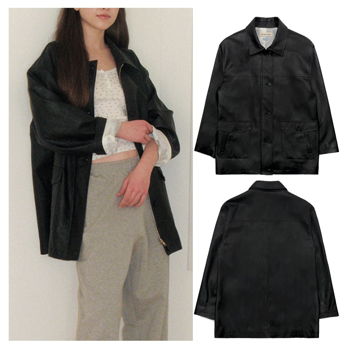 レザージャケット・コート SOMEWHERE Pesto Half Leather Jacket 5BNY342