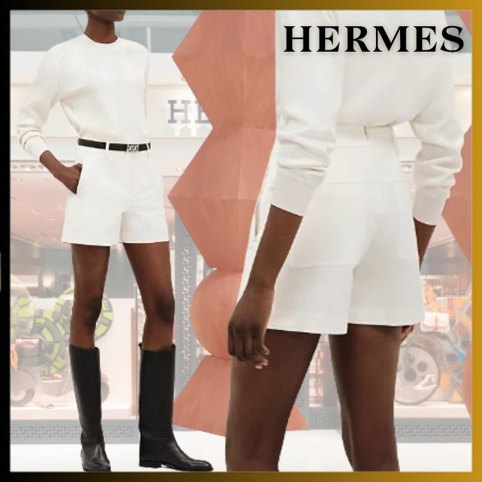 【一年中着用可 タイツとあわせても /白】HERMES ショーツ