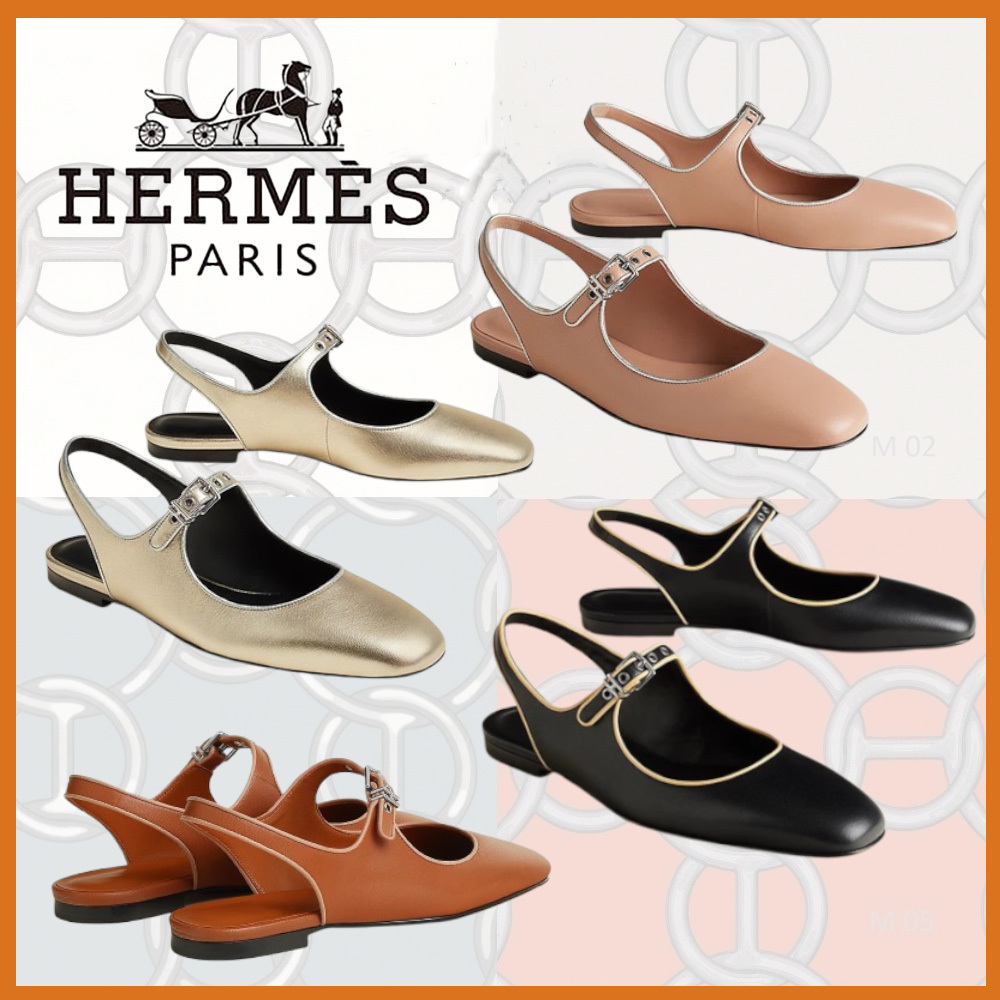 【フラットで履きやすくお洒落☆】HERMES Kleo バレエシューズ