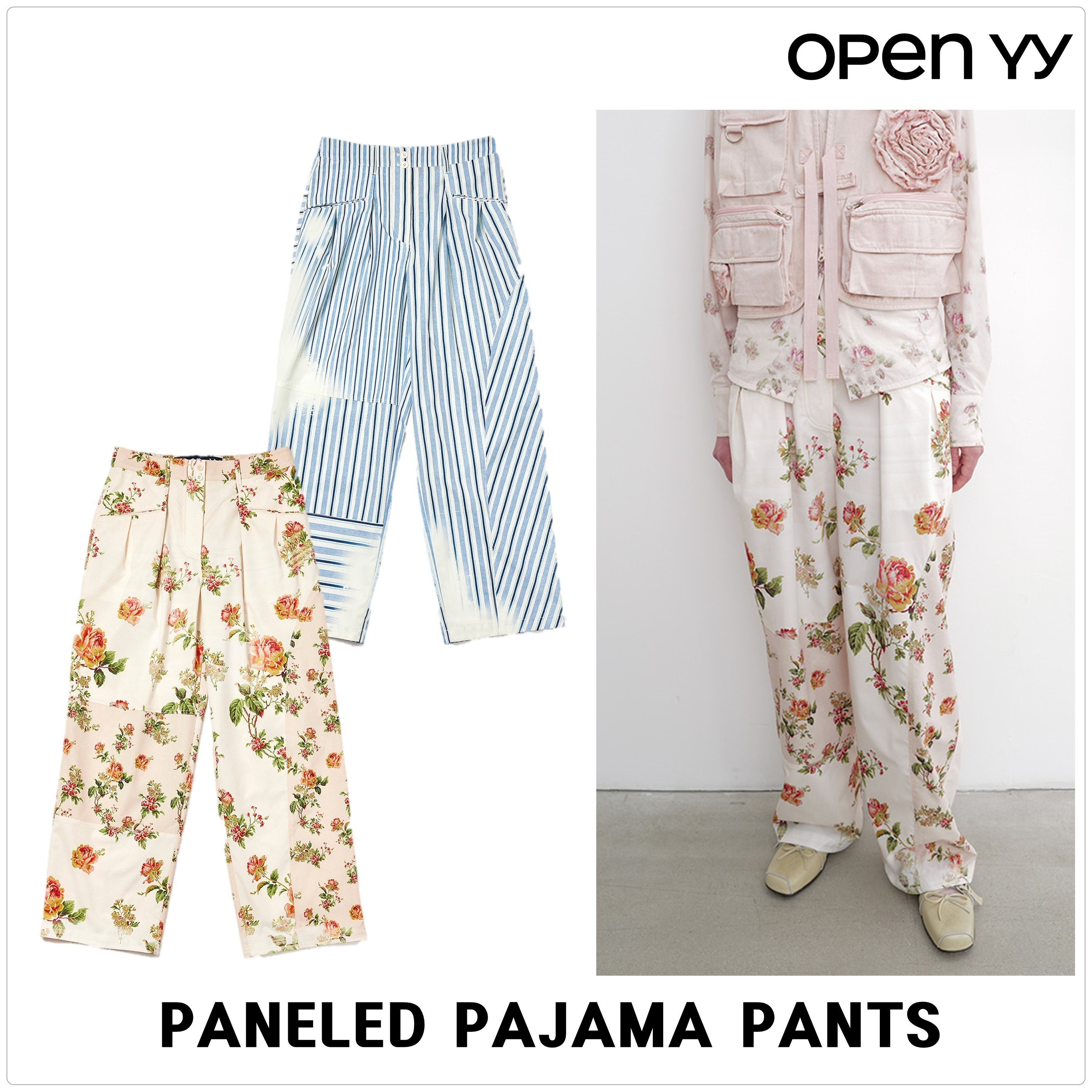 [OPEN YY] PANELED PAJAMA パンツ★新作・25SS★人気★韓国★