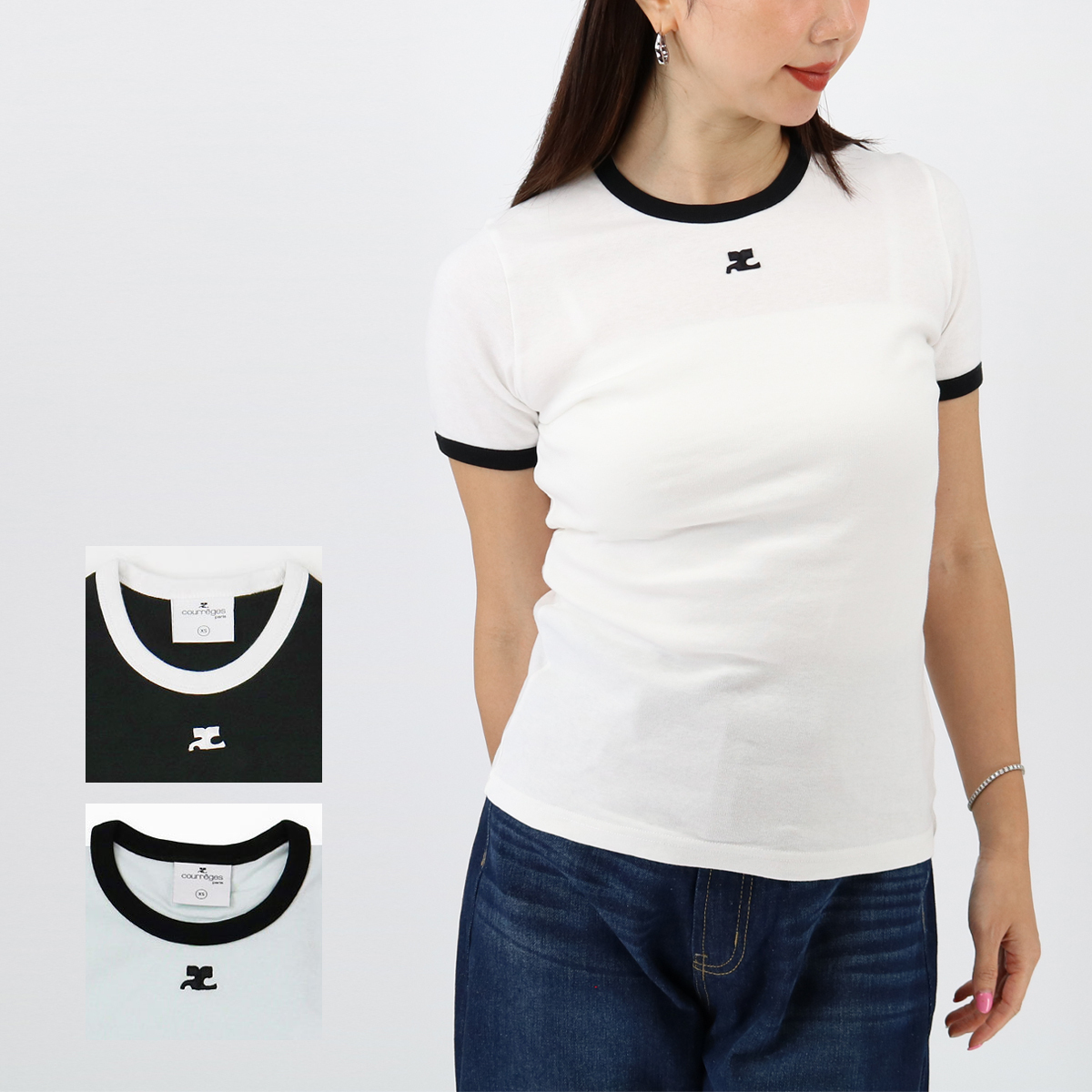 ■Courreges シグニチャーコントラストTシャツ JTS017JS0070
