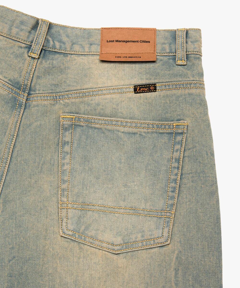 ☆送料・関税込☆LMC★WASHED STITCH DENIM WIDE JEAN★デニム★ LMC]UNISEX○WASHED STITCH DENIM WIDE JEAN