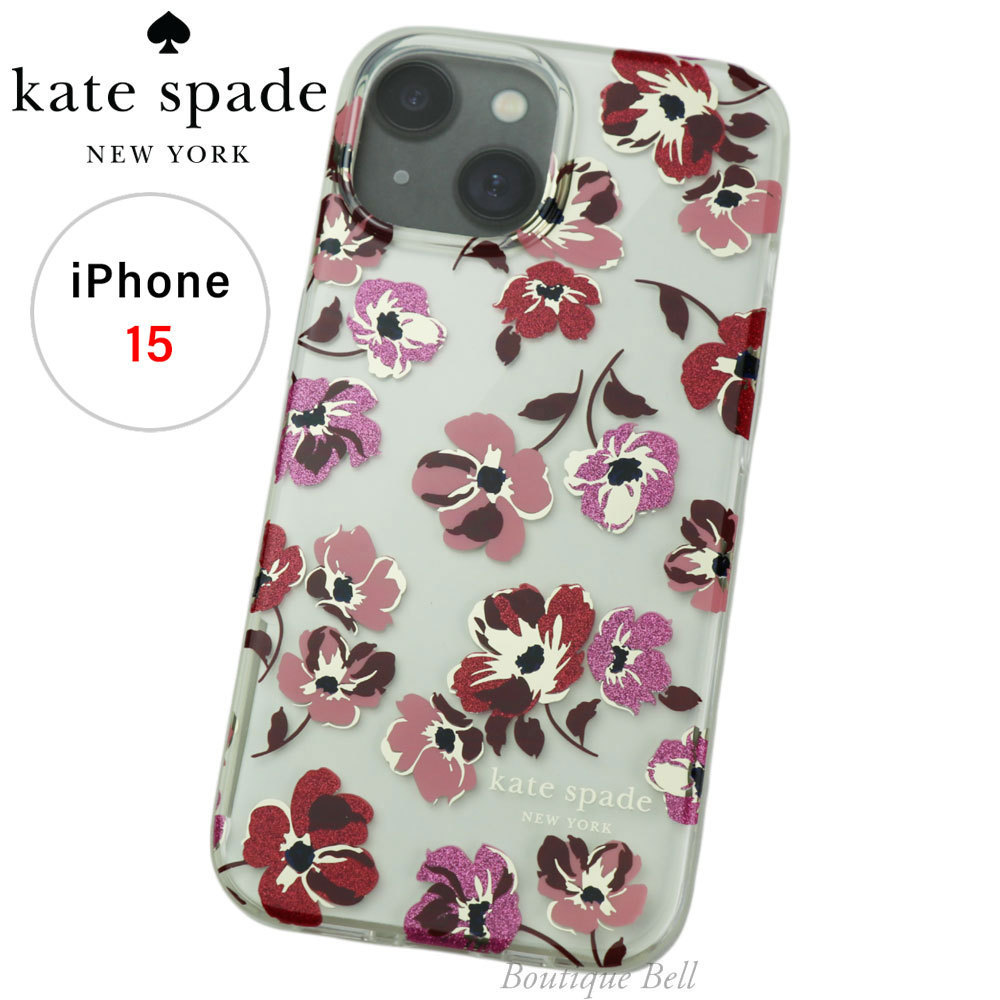国内即発！ケイトスペード プルームフラワーズ iPhone15 ケース