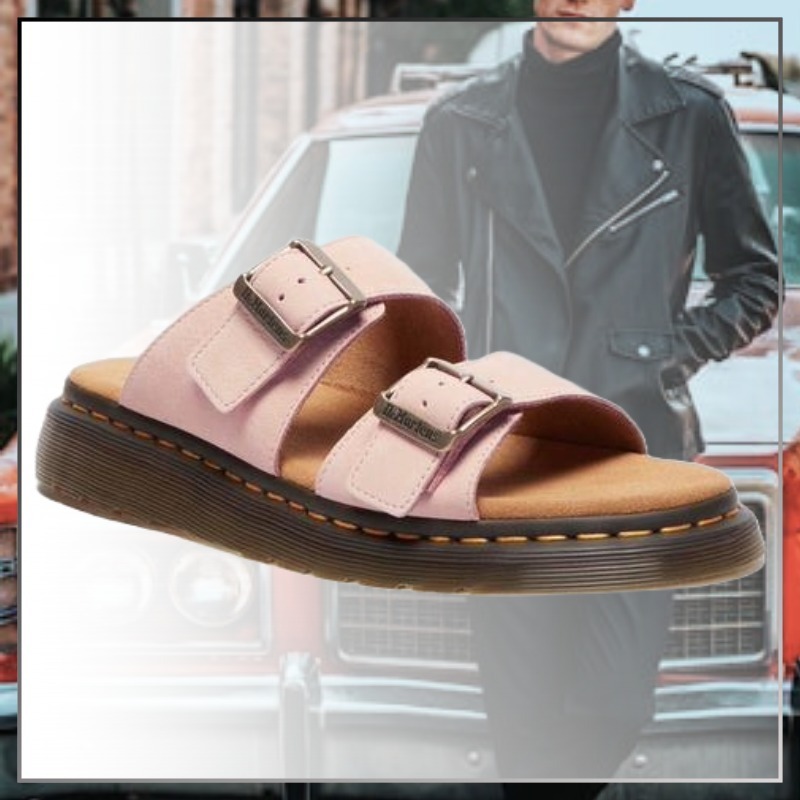 エレガント【Dr.Martens】Josef ヌバックレザースライドサンダル