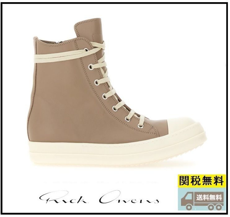 関税送料込★RICK OWENS☆レザー ハイ スニーカー