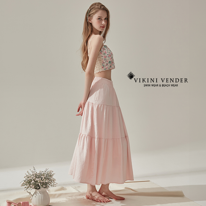 【Vikini Vender】オネスティアードロングスカート PINK