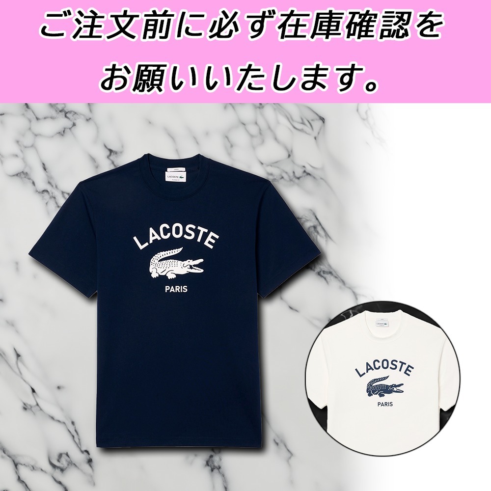 国内配送★LACOSTE★アーチネームカレッジロゴTシャツ