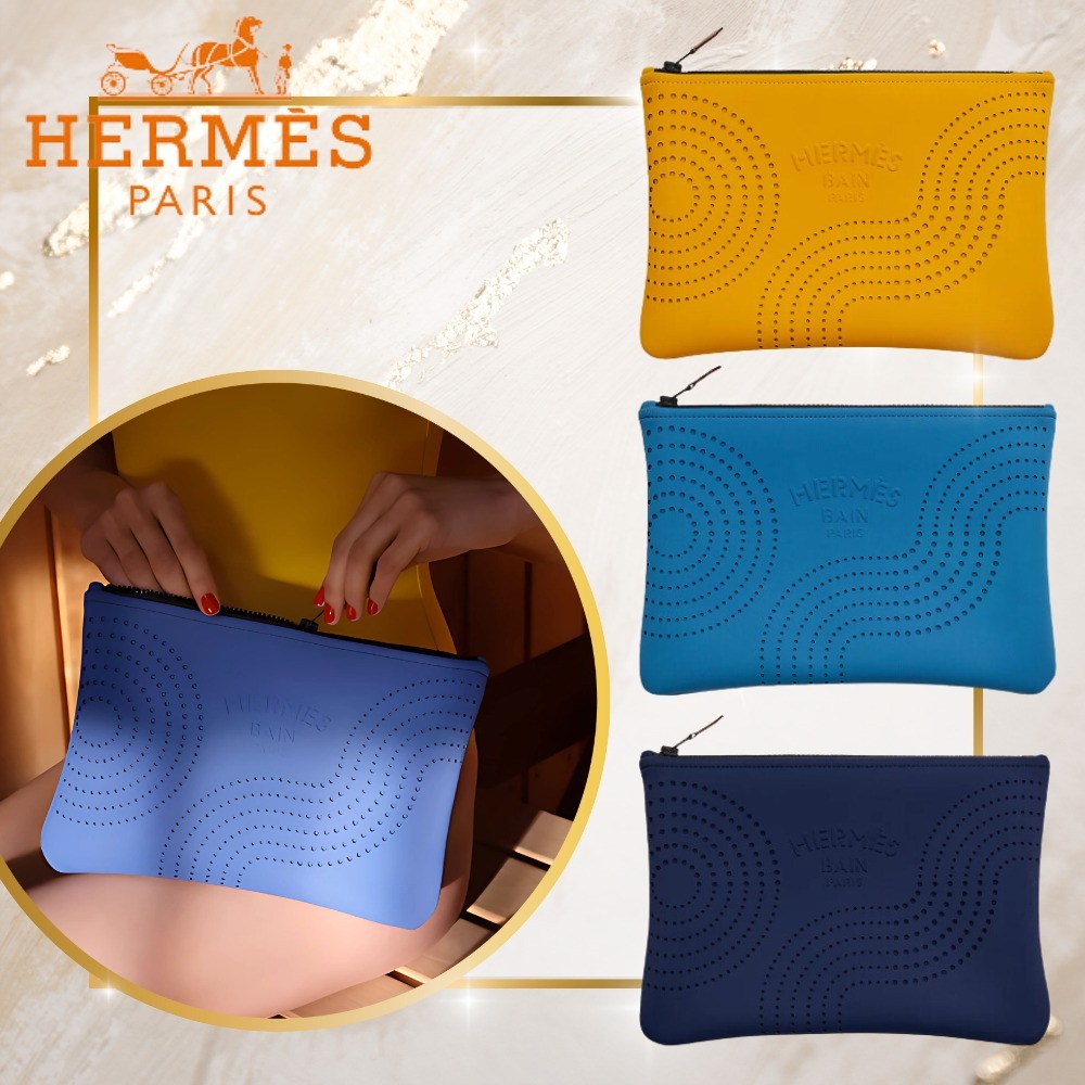 【防水！機能性×上品】HERMES トイレタリーバッグ ミディアム