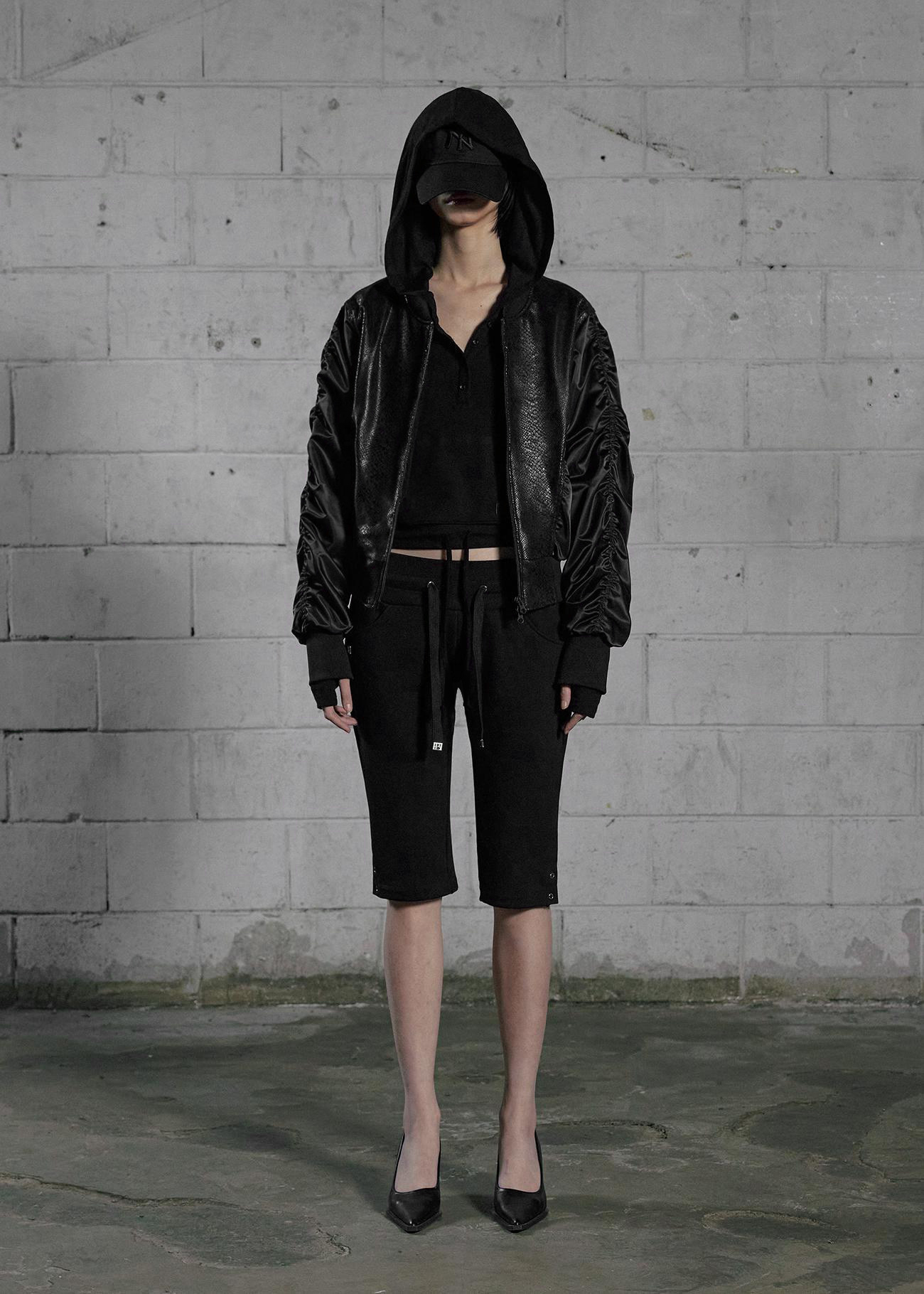 【BOHEMSEO】\"25SS\" PYTHON SHIRRING MA-1 [正規品]