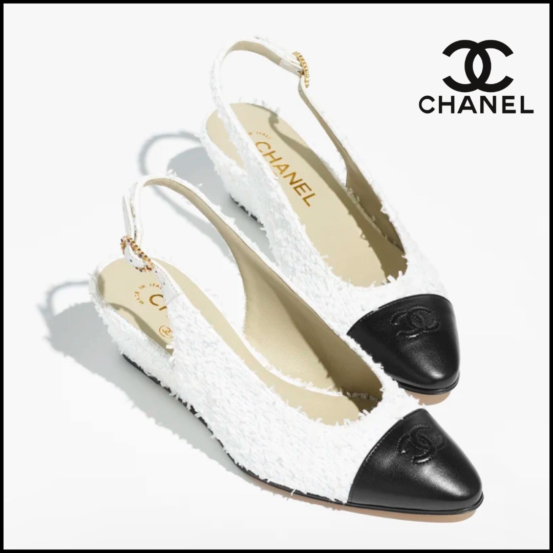 【ツイードが可愛い】◆CHANEL◆スリングバック シューズ