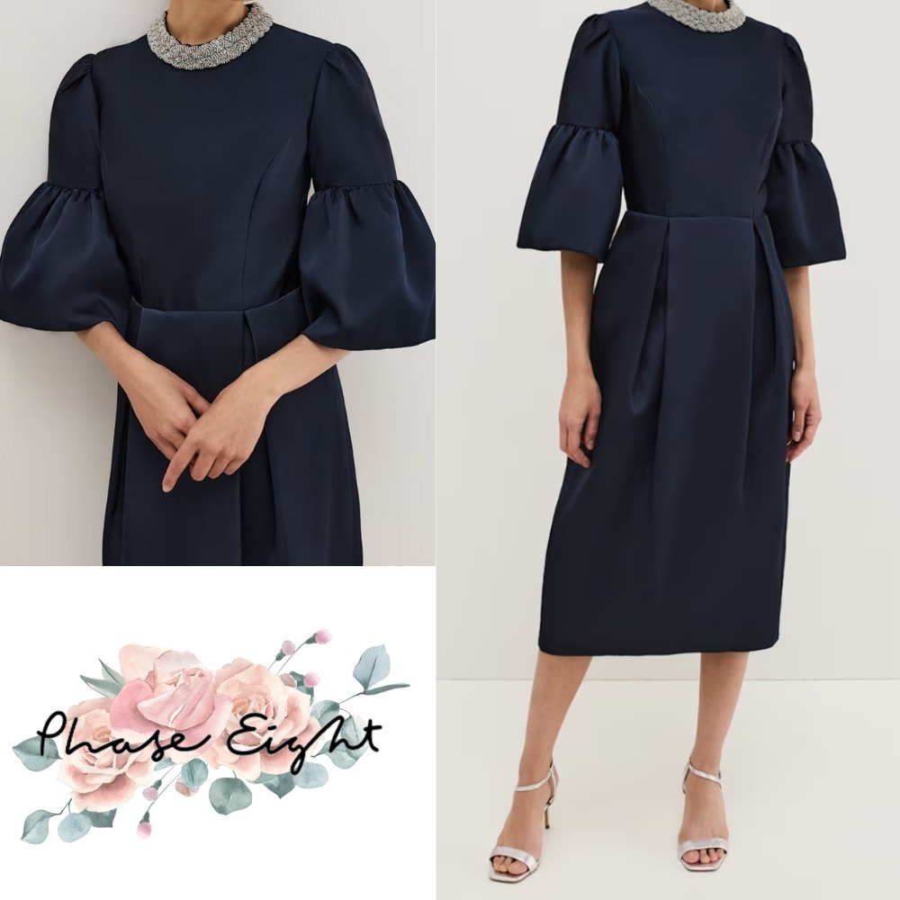 英国【Phase Eight】オードリー ジュエルネック ミディドレス