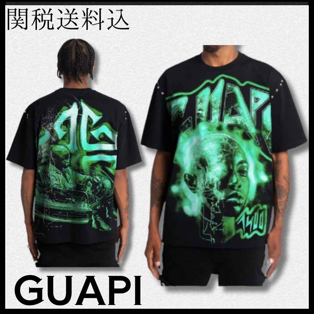 関税送料込【GUAPI】オブシディアン グラフィックTシャツ 緑