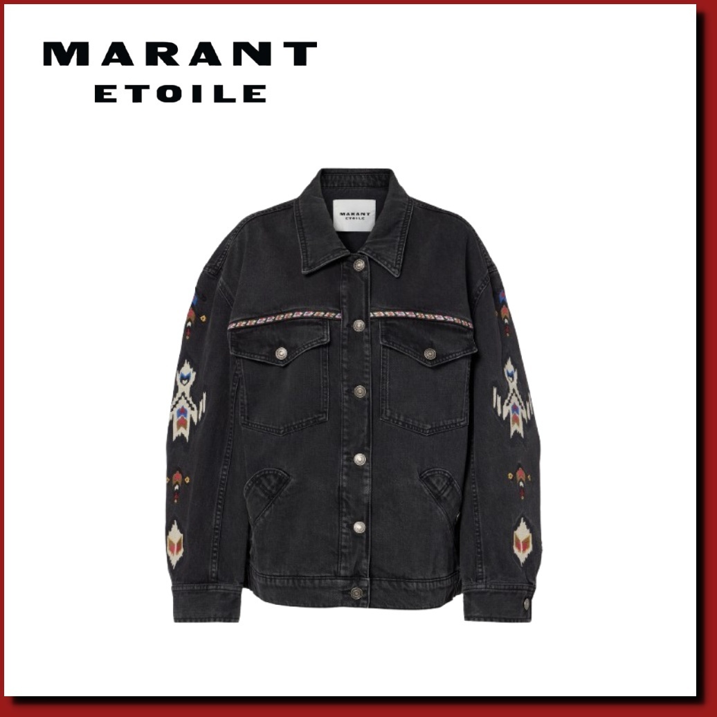 ■ Marant(マラント) マノナ 刺繍 デニム ジャケット(Dark Grey)