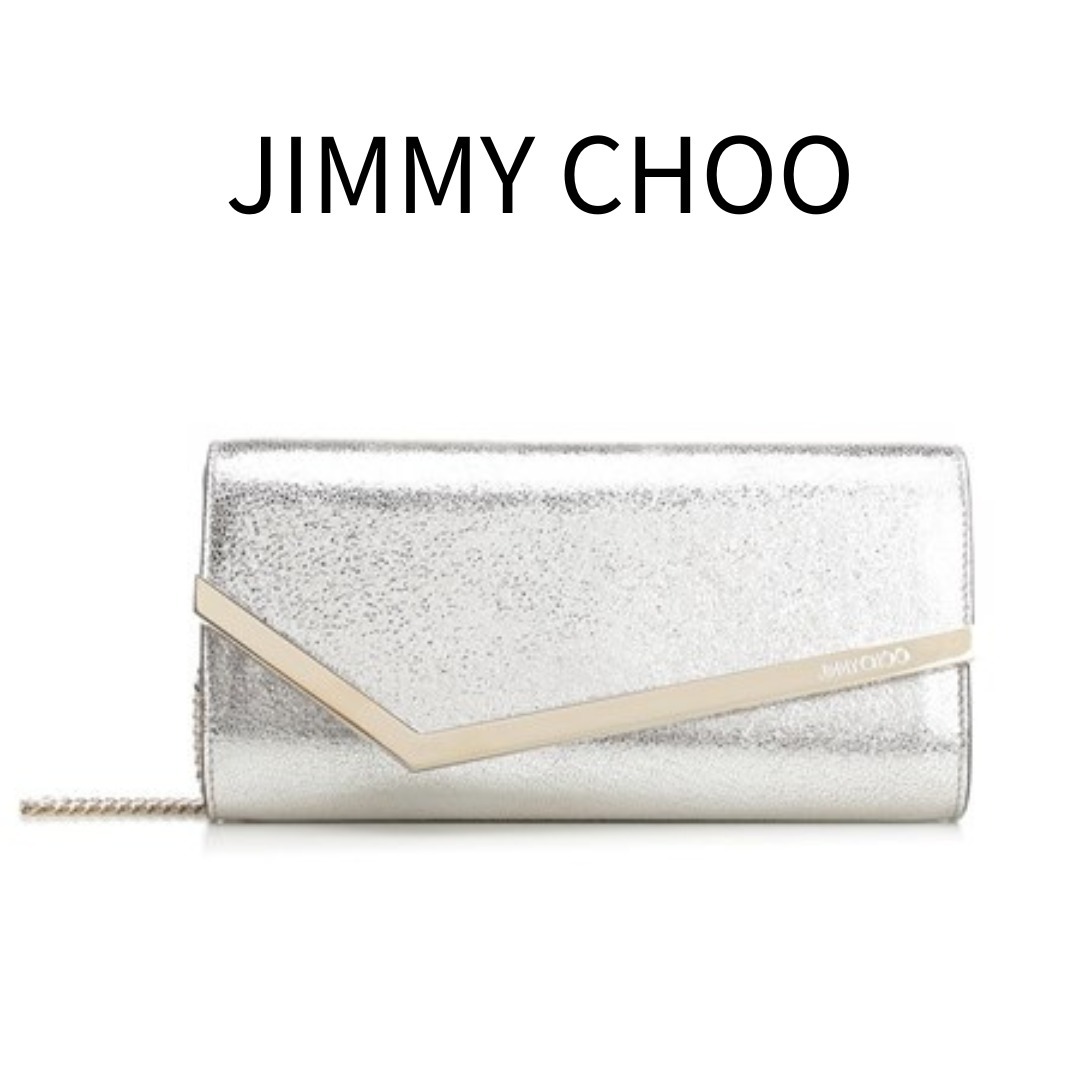 送料関税込】JIMMY CHOO Emmie グリッター クラッチバッグ