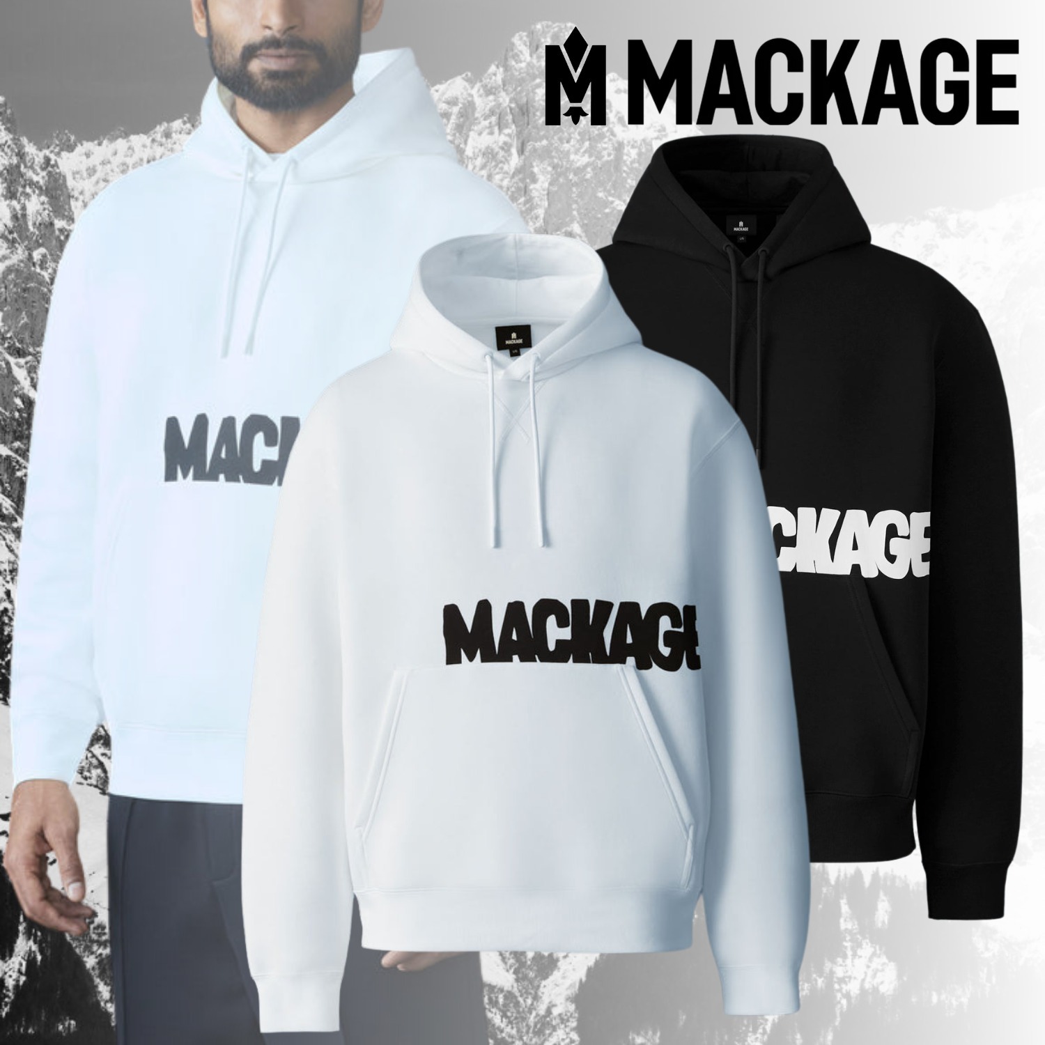 MACKAGE マッカージュ KRYSTIAN-PR ロゴ フーディー パーカー