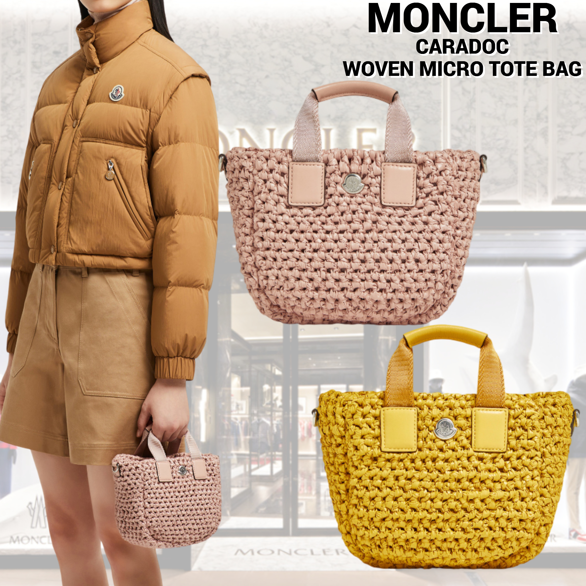 【MONCLER】CARADOC WOVEN MICRO TOTE トートバッグ マイクロ