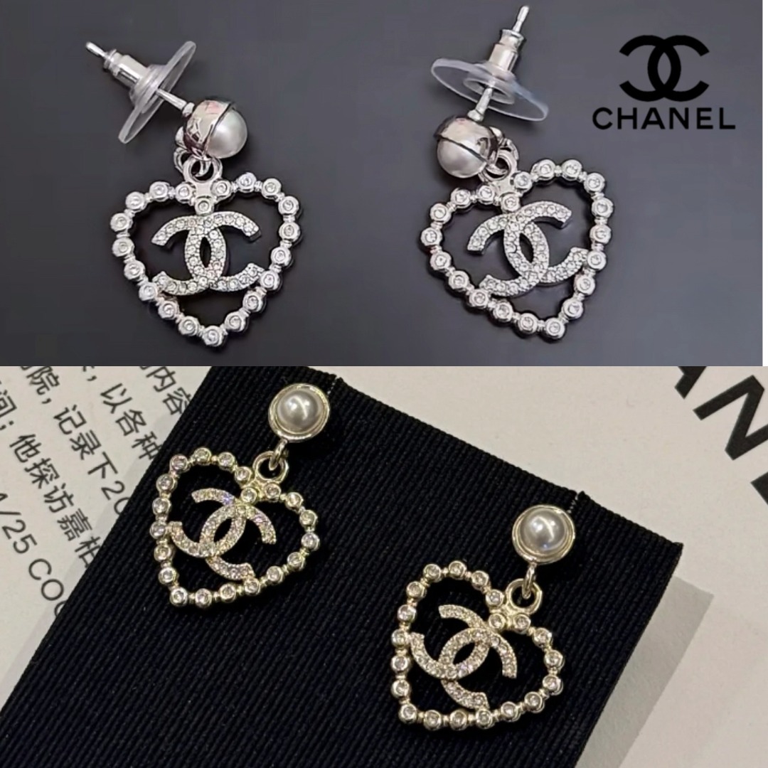 【煌めくハート×CCロゴが大人可愛い♪】CHANEL★ピアス