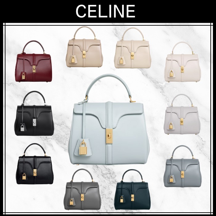 CELINE☆スモール 16(セーズ) カーフスキン / ソフトブルー