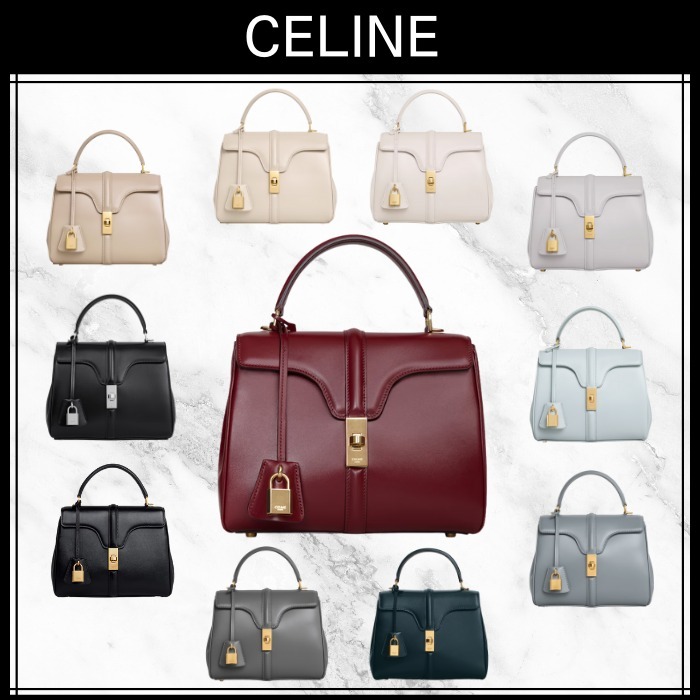 CELINE☆スモール16(セーズ) カーフスキン / ライトバーガンディ