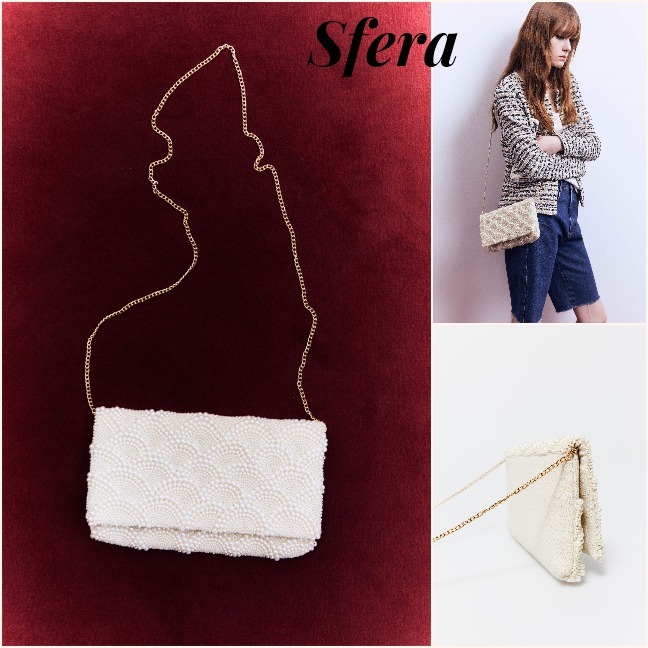 スペインSfera★大人可愛い パール華やかビーズバック 2WAY