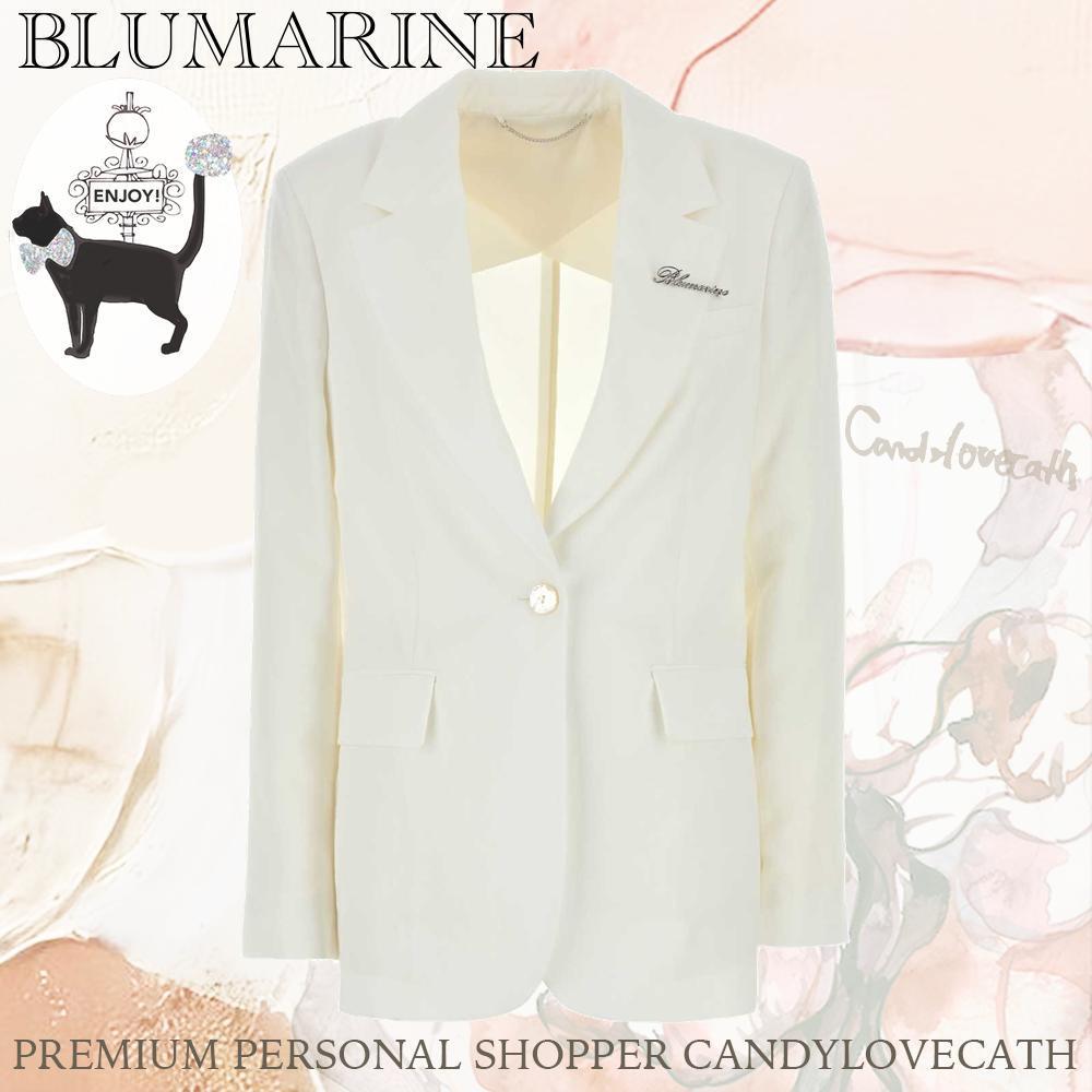 ジャケット BLUMARINE White Gabardine Blazer