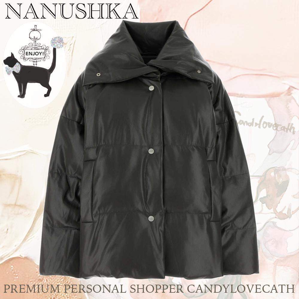 ジャケット NANUSHKA Charcoal Synthetic Leather Down Jacket