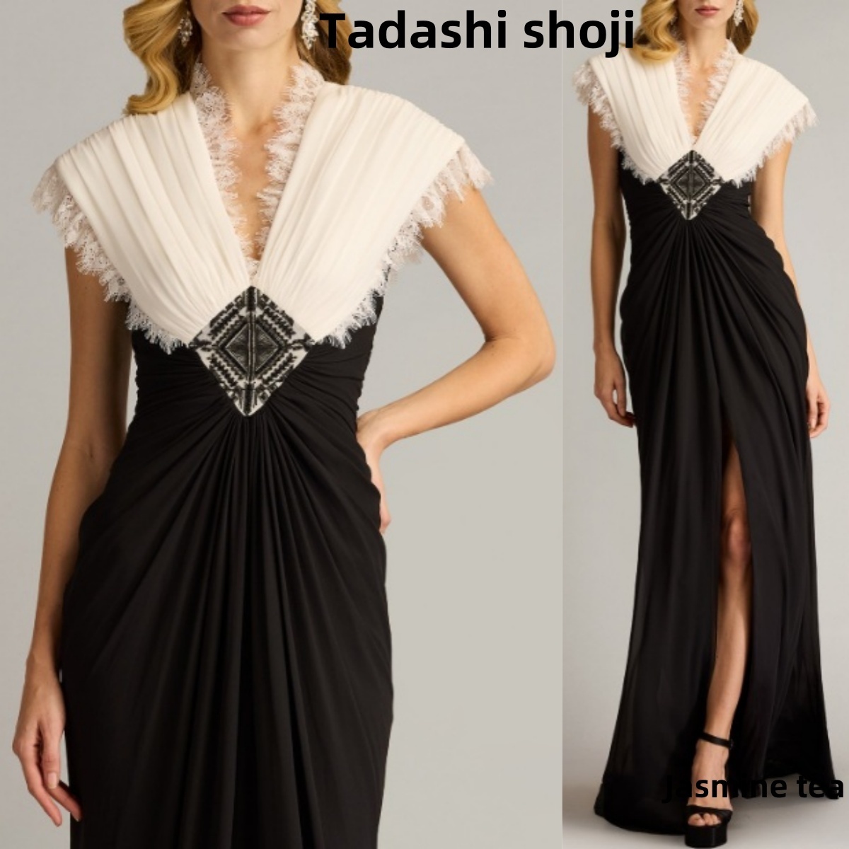 ★新作♪★TADASHI SHOJI レーストリムシフォンガウン★