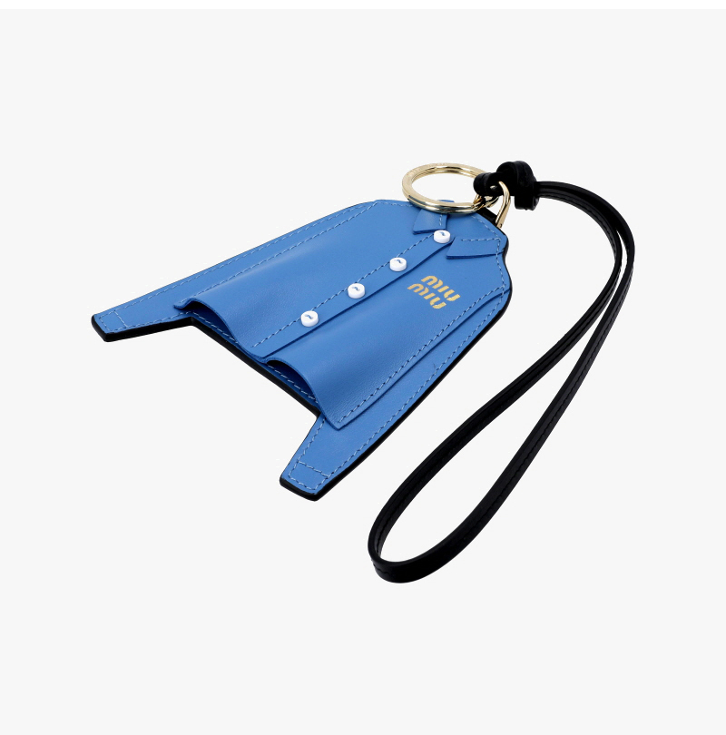 《MIU MIU》 ポプリンシャツ 革 トリック キーリング