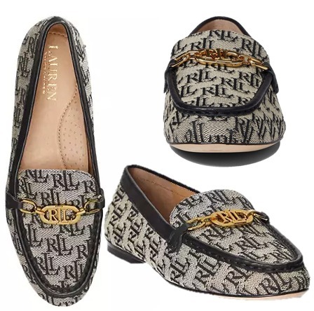 Lauren Ralph Lauren ジャカードモノグラム LRLロゴ ローファー
