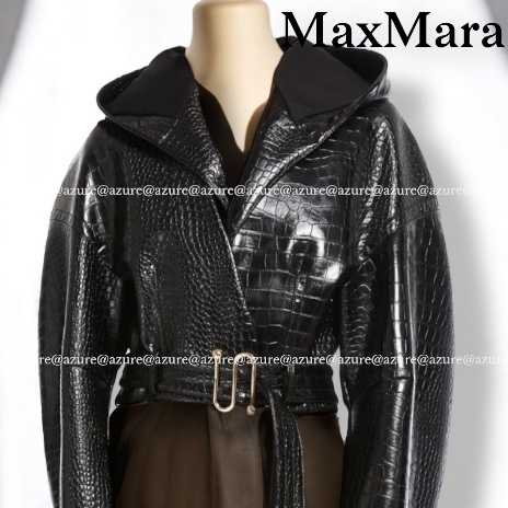 直営♪SPORTMAX クロコダイル調 パテントレザーキャバン VISBY
