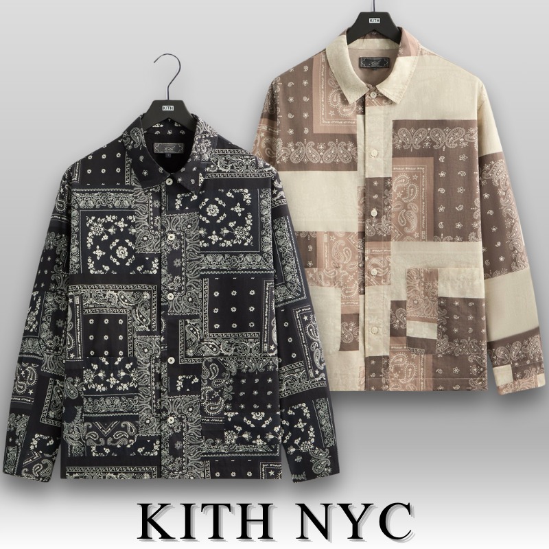 KITH バンダナペイズリー柄オーバーシャツ ウォッシュドコットン