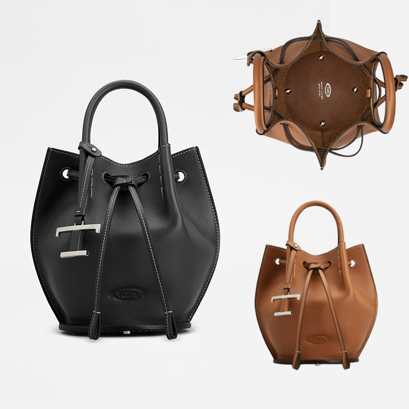 TOD'S T タイムレス レザー バケット バッグ ミニ
