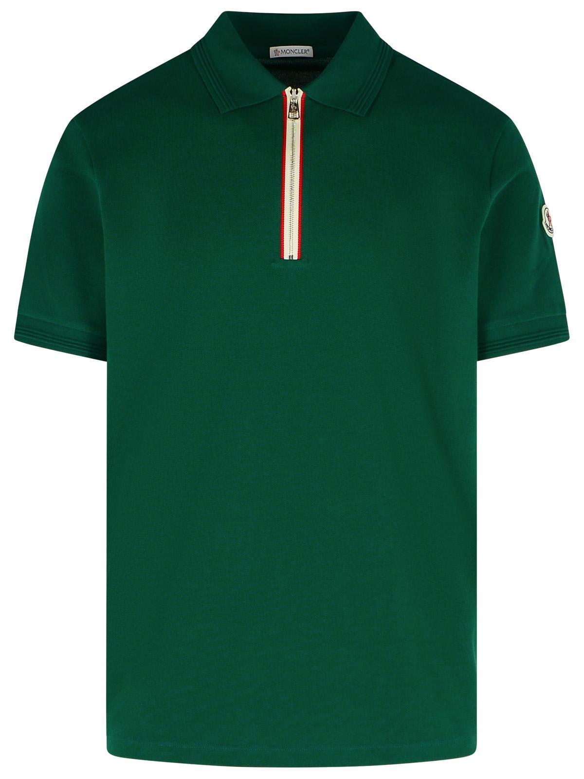 【送料&関税込】Moncler Polo Shirt In Green Cotton