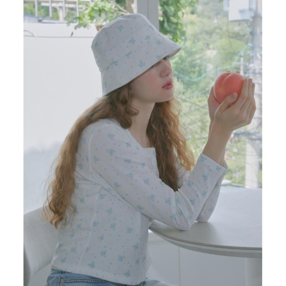 ◆MLB Korea◆ FLORAL BUCKET HAT LIGHT BLUE MF2436HT001MLBFR