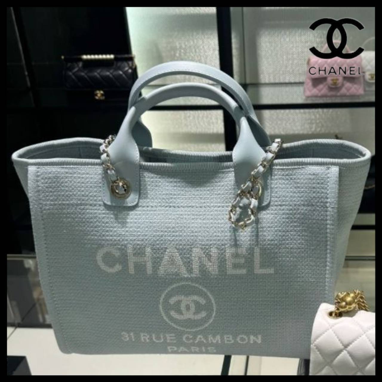 国内発送【シンプルで使いやすい】CHANEL ショッピング バッグ
