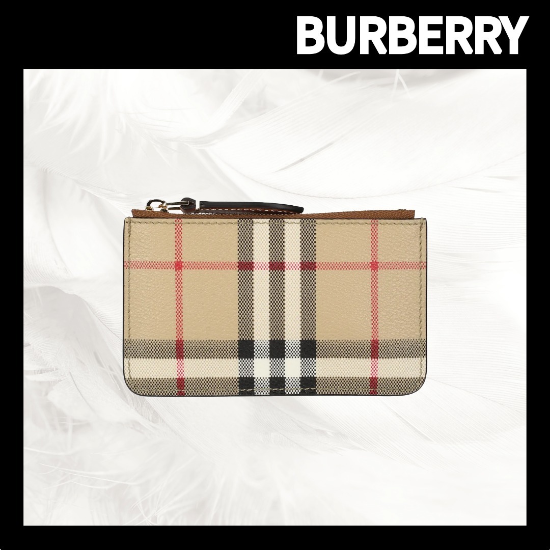【BURBERRY】チェック ファスナー キーリング カード ホルダー
