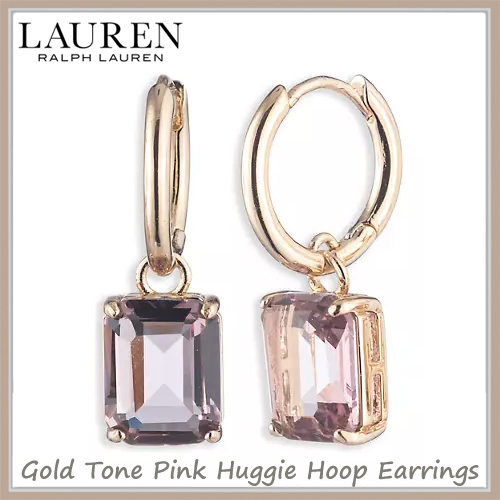 【LAUREN RALPH LAUREN】ハギーフープ ローズストーン ピアス