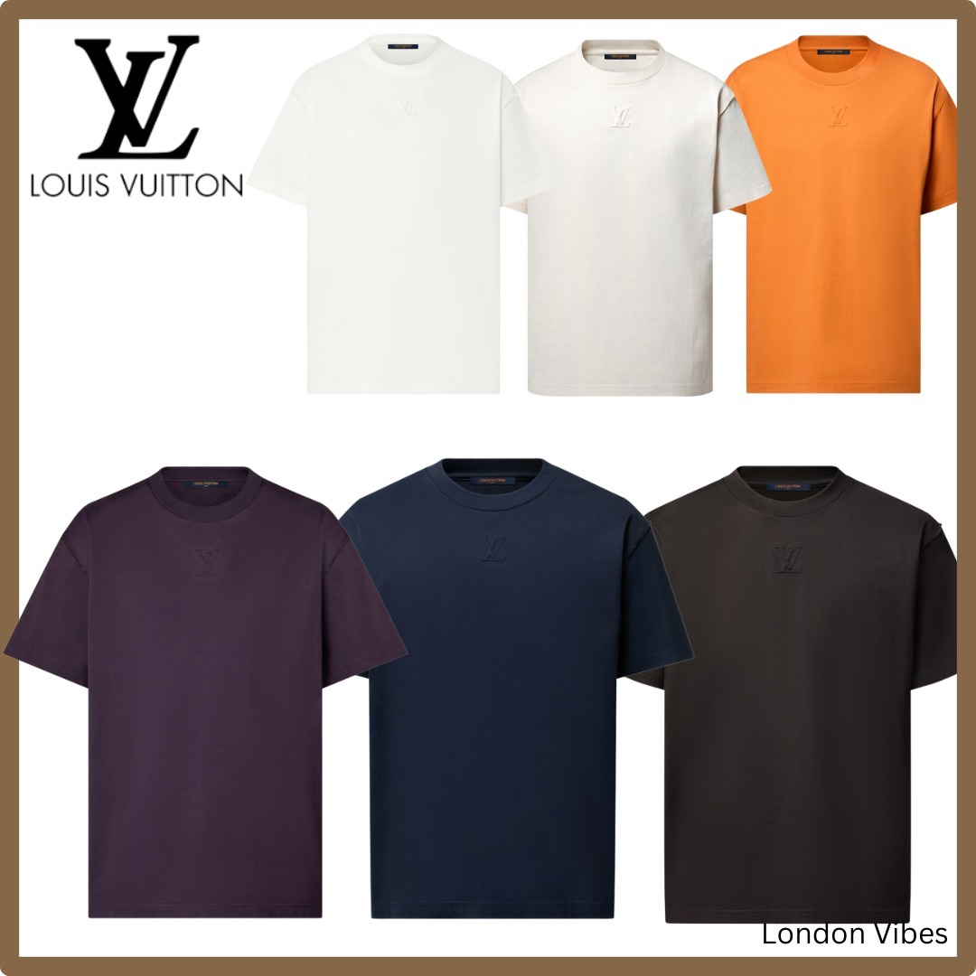 さりげないディテールがお洒落☆ LV エンボスド Tシャツ メンズ