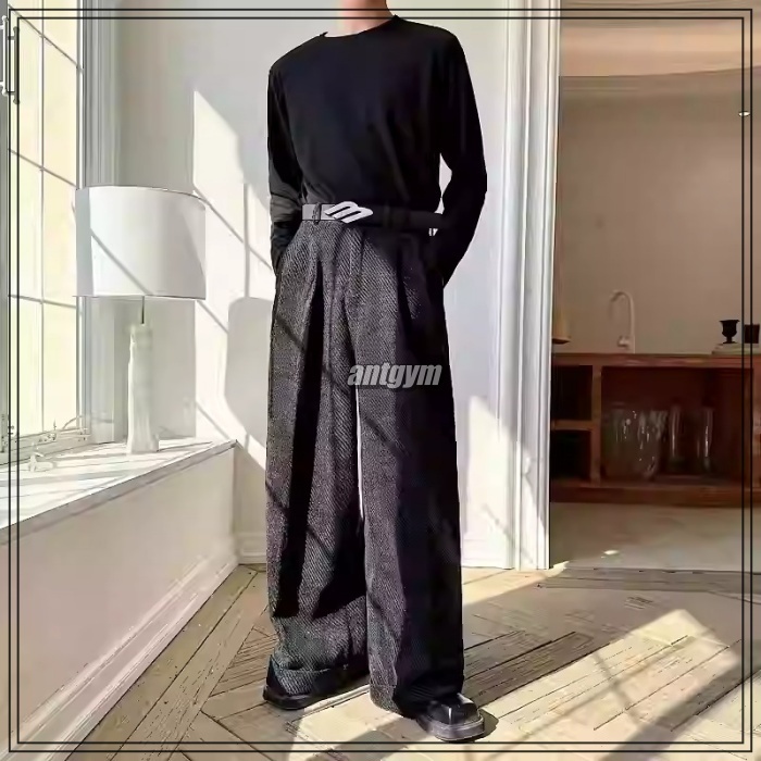 コーデュロイ ワイドレッグパンツ S〜XL タック