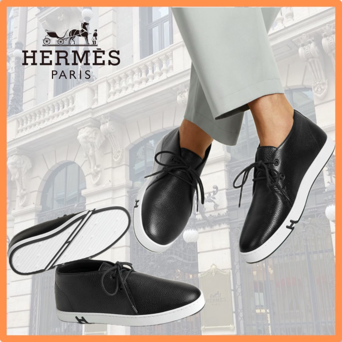 【シンプルで合わせやすい♪】HERMES スニーカークリッカー