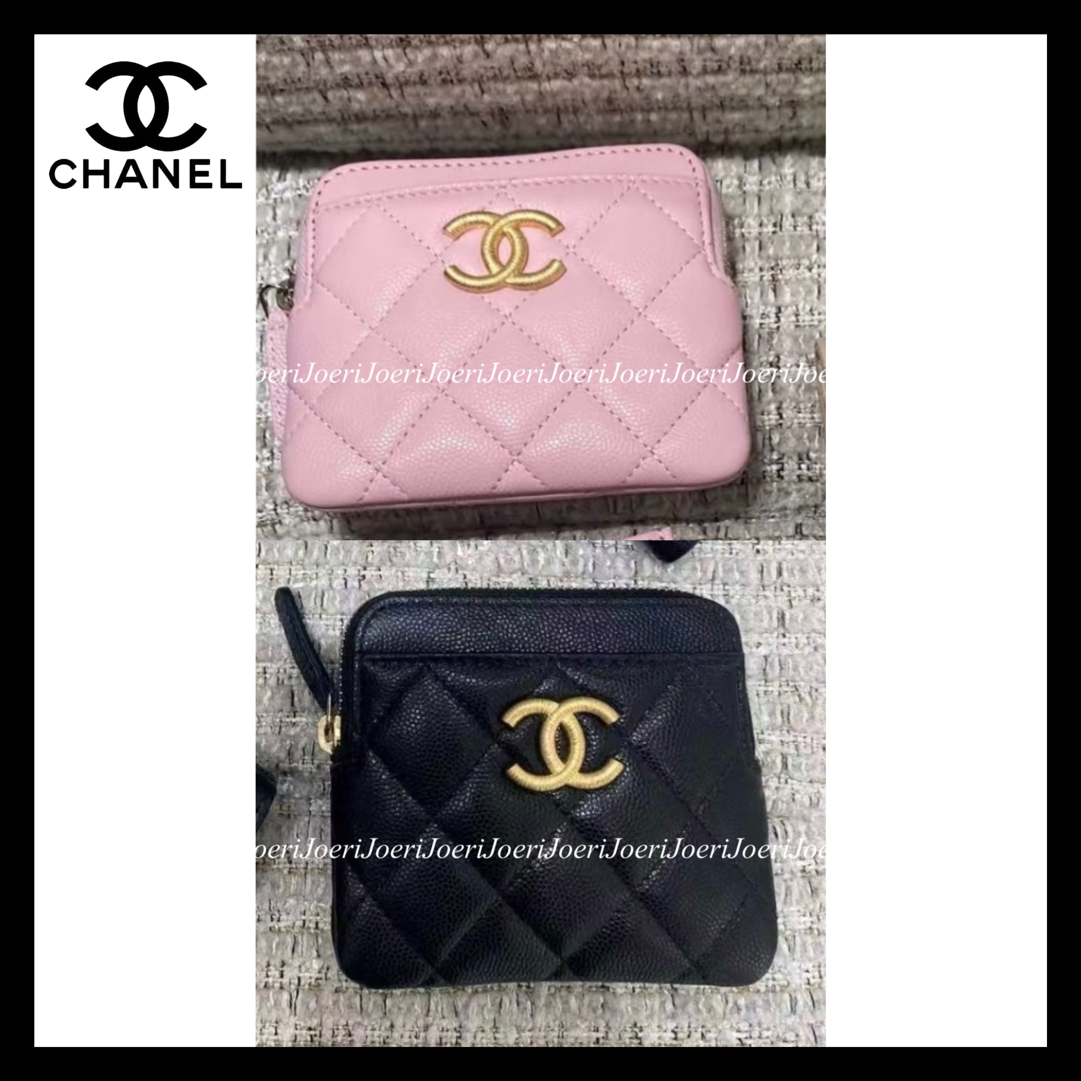 【大きなロゴが可愛い♪】CHANEL ジップ コインパース