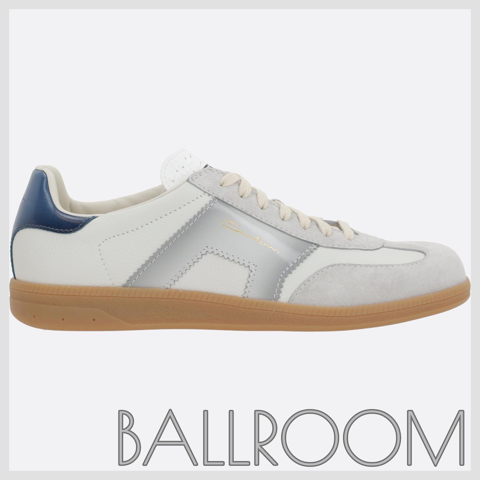 スニーカー SANTONI DBS OLY SNEAKERS IN GRAINY LEATHER AND SUEDE