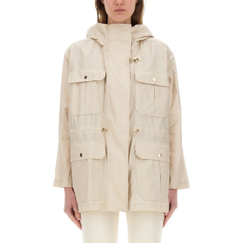 ジャケット Fay LINEN AND COTTON CANVAS PARKA (NAW1550 3530WYTC002)