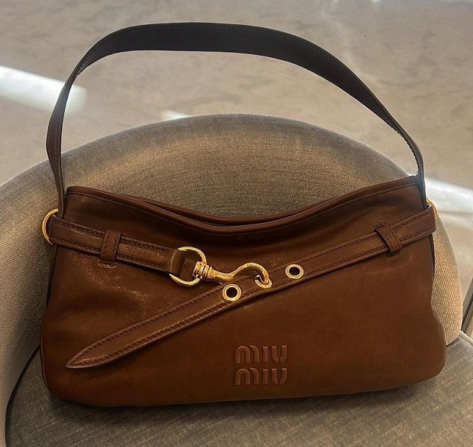 ハンドバッグ MIU MIU 5BC182_2BBL_F0NBL AVENTURE NAPPA LEATHER BAG S