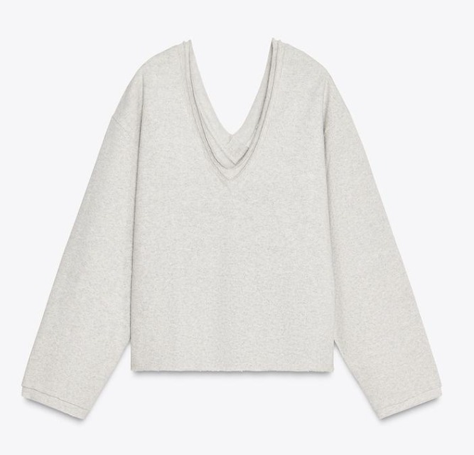スペイン発送 ZARA ソフト Vネックスウェットシャツ カジュアル