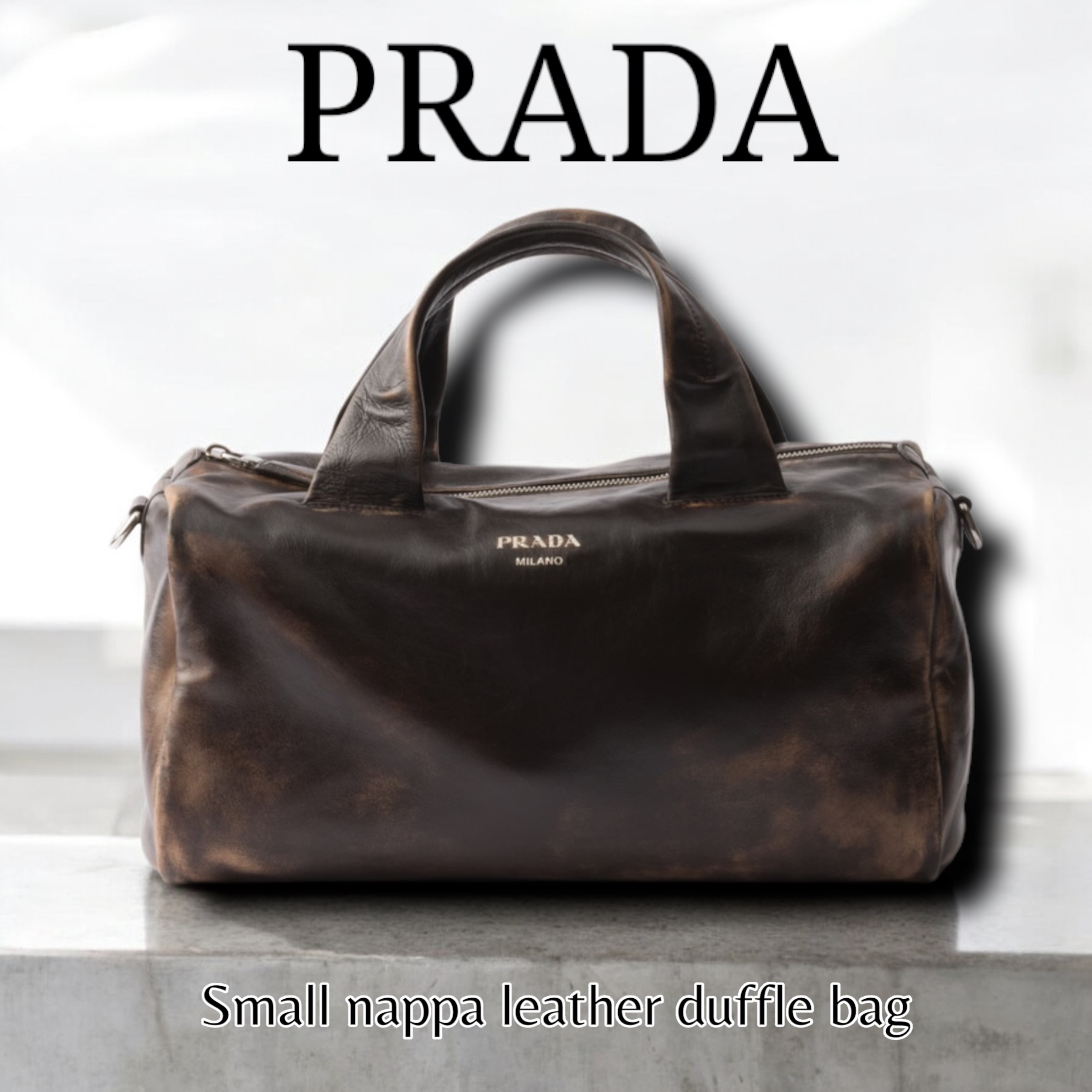 PRADA＊Small nappa leather duffle bag ダッフルバッグ＊送料込