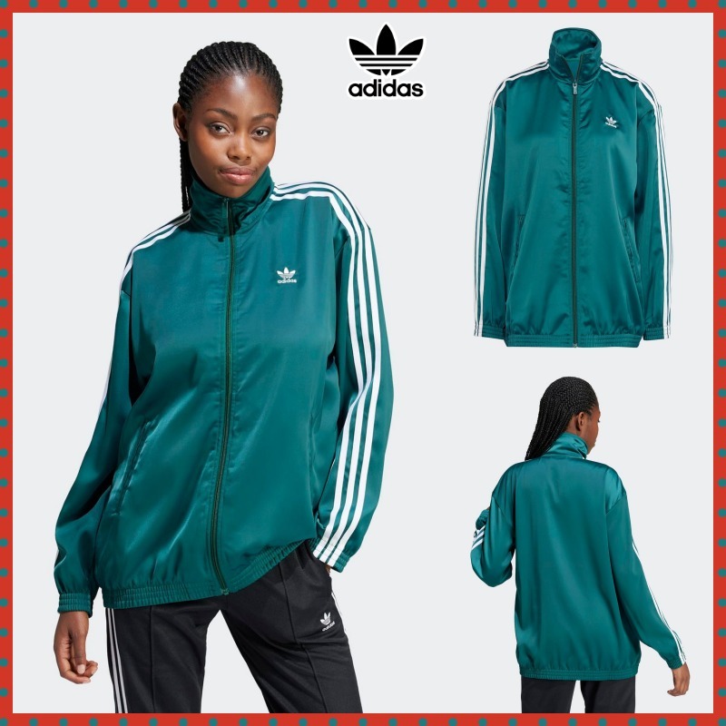 ジャケット adidas satin track top green