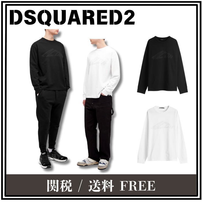 【大人気】DSquared2 ICON ルーズ フィット 長袖 Tシャツ