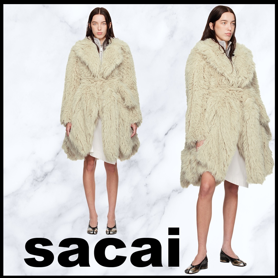 【送料関税込】sacai サカイ★フェイクファーコート ホワイト